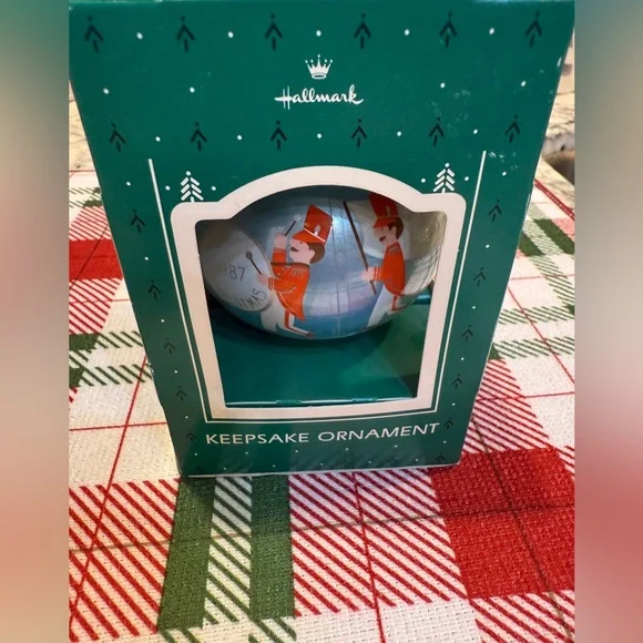 Vintage 1987 Grandson Glass Ornament - White and Blue - Picture 2 of 5